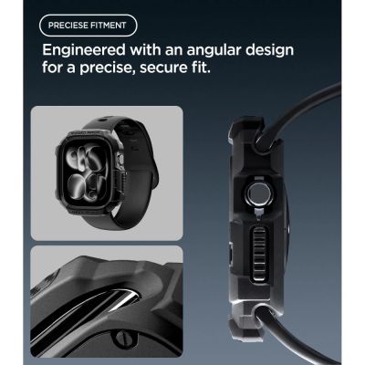 6. Etui Spigen Rugged Armor na Apple Watch 42 mm - czarne matowe