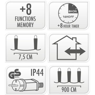 15. LAMPKI CHOINKOWE ŁAŃCUCH ŚWIETLNY 120 LED TIMER CIEPŁY BIAŁY