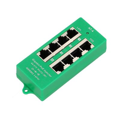 22. Extralink Gigabit PoE Injector 4 Portowy Aktywny, 4 porty Gigabit 802.3at/af, Mode A