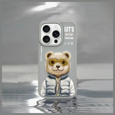 11. Etui Nimmy Cool&Cute 2.0 Bear do iPhone 15 Pro Max - szare