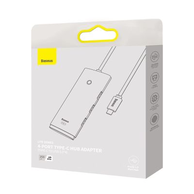 5. Baseus Lite Series przejściówka HUB USB Typ C - 4x USB 3.0 2m biały (WKQX030502)