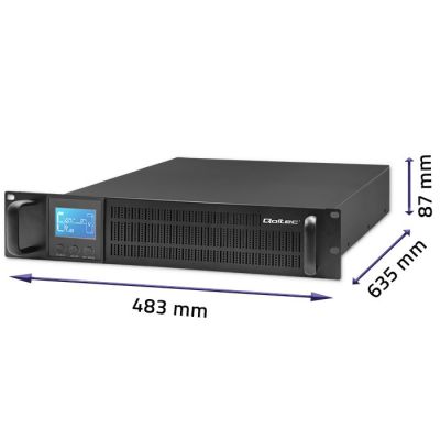 9. Zasilacz awaryjny UPS RACK Qoltec Pure Sine LCD 3000VA 2400W
