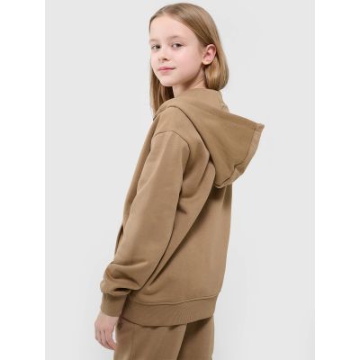 2. Bluza dresowa rozpinana z kapturem dziewczęca 4F Junior 4FJRAW24TSWSF1830-83S