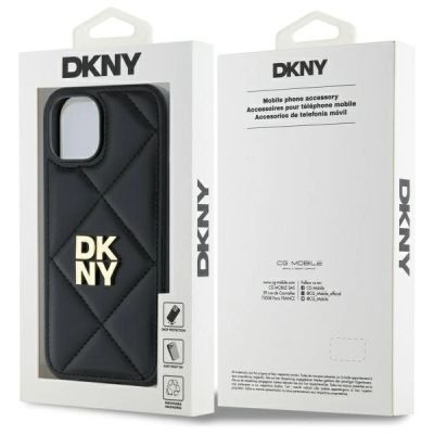 8. Etui DKNY Quilted Stack Logo na iPhone 14 - czarne