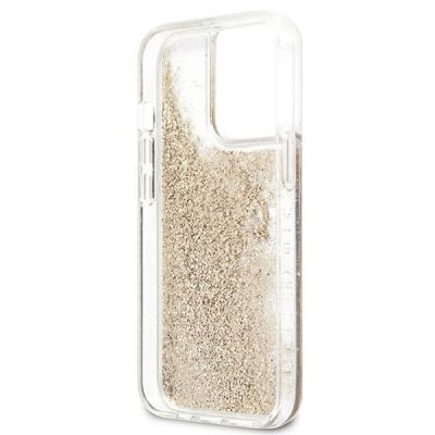 7. Etui Guess 4G Big Liquid Glitter na iPhone 13 Pro Max 6,7" - złote