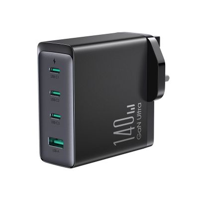 9. Ładowarka GaN UK Joyroom JR-TCG05UK 140W 3x USB-C USB-A + kabel USB-C / USB-C 240W 1.2m