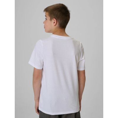 2. T-shirt regular z nadrukiem chłopięcy 4F 4FJRAW26TTSHM4346-10S