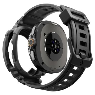 9. Pasek Spigen Rugged Armor Pro na Samsung Galaxy Watch 8 Classic 46 mm - czarny mat