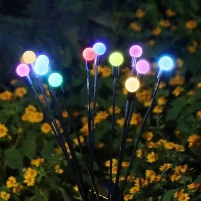 7. LAMPA SOLARNA TAŃCZĄCE NA WIETRZE KULECZKI KOLOROWE 6 LED 72CM