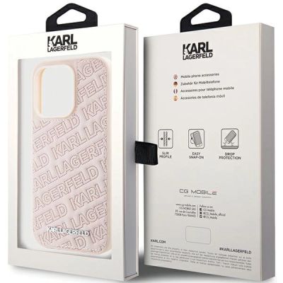 8. Etui Karl Lagerfeld Quilted K Pattern na iPhone 15 Pro Max - różowe