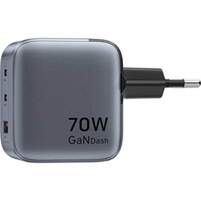 2. Ładowarka Vention 70W GaN PD 1x USB-A 2x USB-C czarna