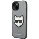 2. Etui Karl Lagerfeld Saffiano Choupette Head Patch na iPhone 14 Plus - srebrne
