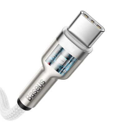 4. Kabel Baseus Cafule Series Metal Data USB-C / USB-C PD QC SCP 100W 5A 1 m - biały