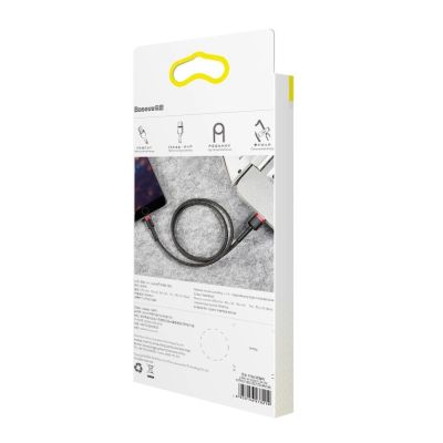 10. Kabel Baseus Cafule USB-A / Lightning 2.4A QC 3.0 0.5 m - czarno-czerwony
