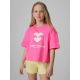 T-shirt loose z nadrukiem dziewczęc 4F 4FJRSS26TTSHF3908-54N