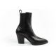 4. Karl Lagerfeld Kowboy buty damskie botki kowbojki skórzane czarne
