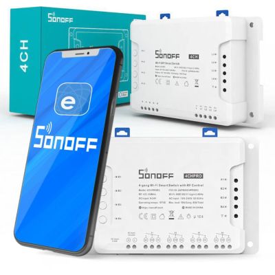 Sonoff 4CHPROR3 przełącznik elektryczny Mądry przełącznik Biały
