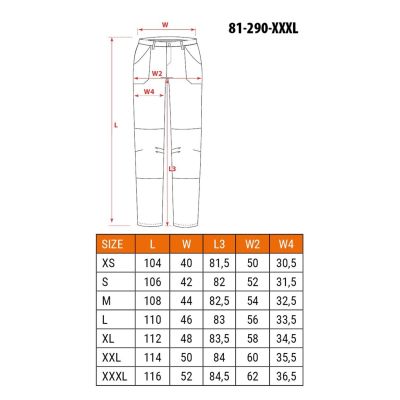 2. NEO tools 81-290-XXXL spodnie ochronne Czarny
