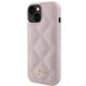 2. Etui Guess Quilted Metal Logo na iPhone 15 - różowe