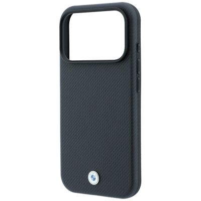 6. Etui BMW Sign Kevlar Metal Logo MagSafe na iPhone 18 Pro Max / 17 Pro Max - ciemnoszare
