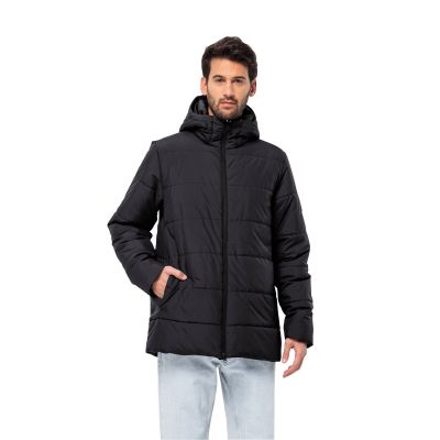 3. Kurtka przejściowa męska Jack Wolfskin DEUTZER LONG JKT M black oddychający materiał czarna (1207451_6000)
