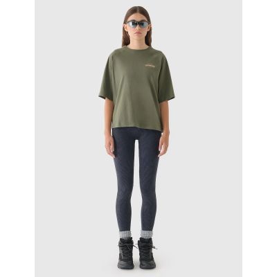 10. T-shirt oversize z nadrukiem damski 4F 4FRAW24TTSHF2583-43S