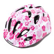 Kask rowerowy Meteor HB6-5 Junior 23248 biały z kwiatkami