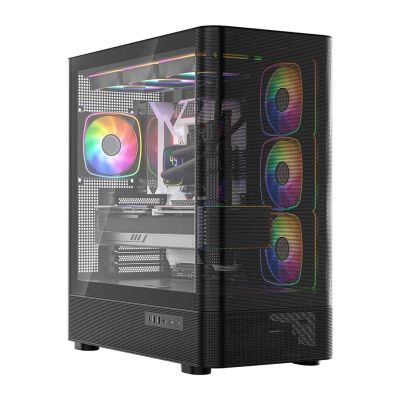 8. MODECOM OBUDOWA VOLCANO AQ 300 ARGB MIDI CZARNA