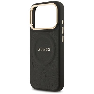 6. Etui Guess Peony Hot Stamp MagSafe na iPhone 17 Pro - czarne