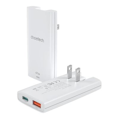 3. Ładowarka sieciowa Choetech PD6011 65 W GaN Ultra USB-C + USB-A - biała