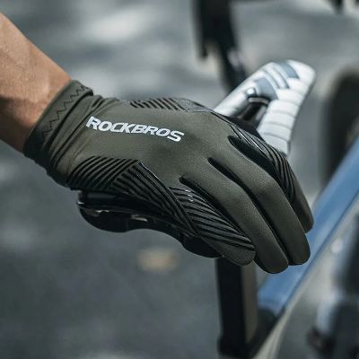 11. Rękawiczki rowerowe Rockbros 16110006003 amortyzujące rozmiar L - zielono-czarne