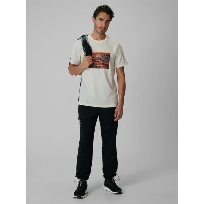 4. T-shirt regular z nadrukiem męski 4F 4FRSS26TTSHM4238-11S