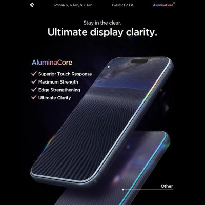 15. Szkło hartowane Spigen Glas.tR EZ Fit na iPhone 16 Pro / 17 / 17 Pro - 2 szt.