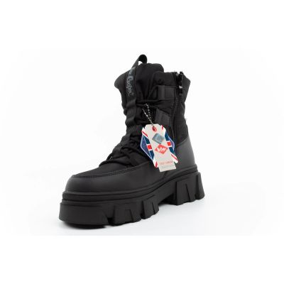 5. Lee Cooper buty zimowe damskie czarne ocieplane botki na zamek