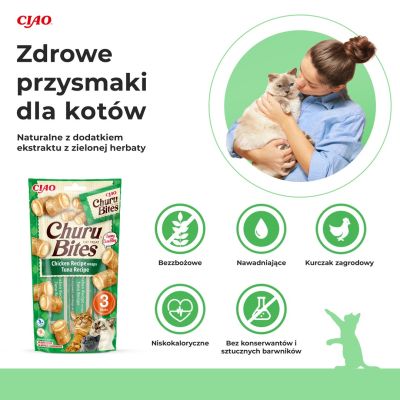 2. Przysmak CHURU Bites Tuńczyk&kurczak dla kota 3x10g