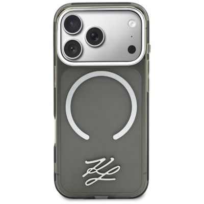3. Etui Karl Lagerfeld IML KL Script Logo MagSafe na iPhone 17 Pro - czarne