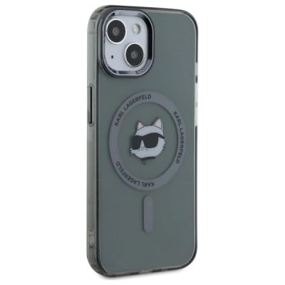 4. Karl Lagerfeld KLHMP15SHLSCHK iPhone 15   6.1" czarny/black hardcase IML Metal Choupette Head MagSafe