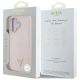 8. Etui Guess Grained Hot Stamp Peony Triangle Logo MagSafe na iPhone 16 - różowe