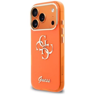 2. Etui Guess IML 4G Script Metal na iPhone 17 Pro - pomarańczowe
