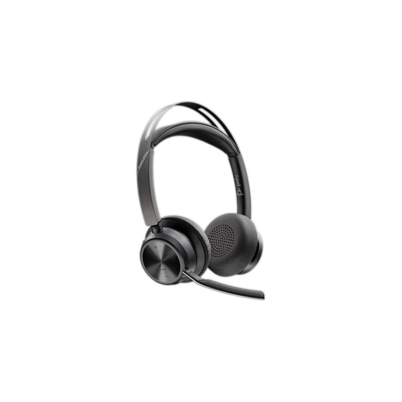 257. Zestaw słuchawkowy POLY Voyager Focus 2 USB-C-C z przejściówką USB-C/A i podst. ładującą