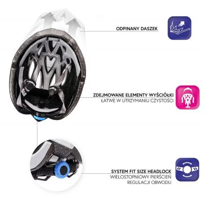 17. Kask rowerowy Meteor Shimmer M 24760