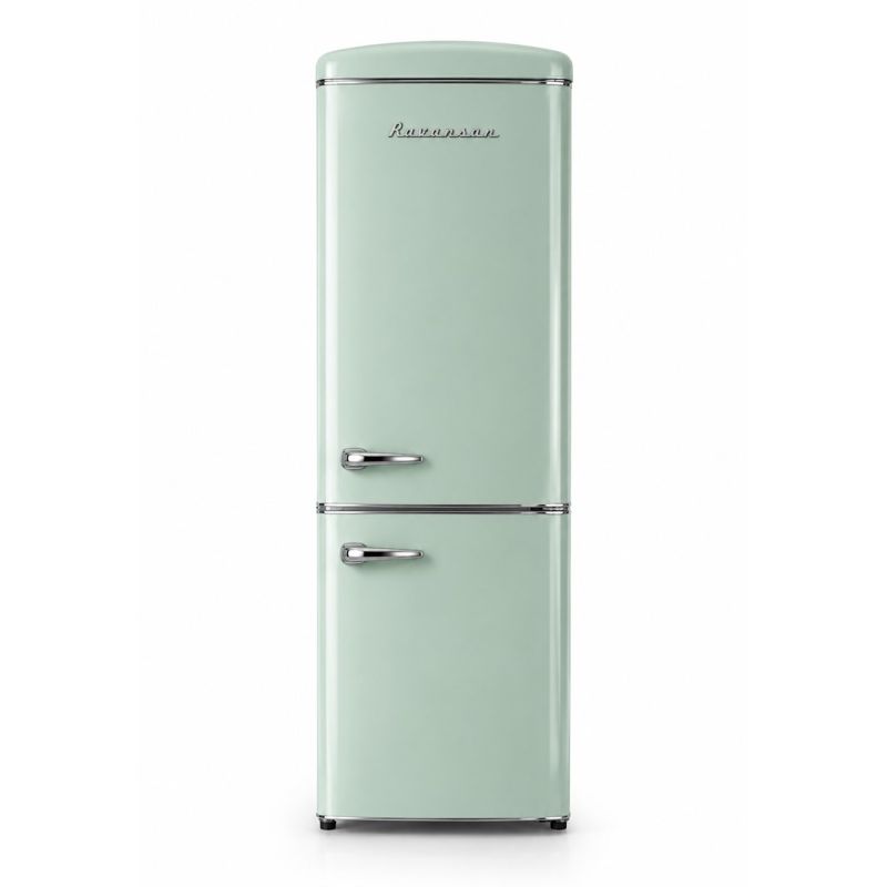Lodówka Retro Ravanson LKK-315RM 597mm x 707mm x 1943 mm | 315l | Total No Frost | klasa E | miętowy