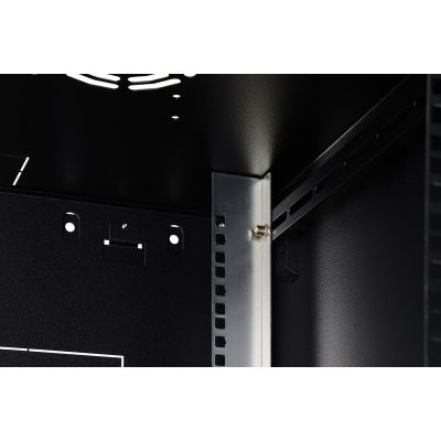 11. Szafa sieciowa wisząca DYNAmic 19" 16U rack 600x600, drzwi szyba, czarny, niedzielona, złożona, 60kg