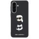 3. Etui Karl Lagerfeld w/ Karl&Choupette Heads Pins&Logo na Samsung Galaxy A37 5G - czarne