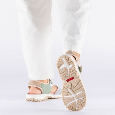 6. Komfortowe sandały damskie sportowe na rzepy kolorowe Rieker 68866-94