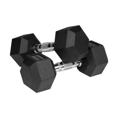 3. Hantle żeliwne gumowane HEX 2x9 kg REBEL ACTIVE