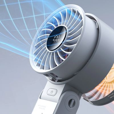 14. Mini wentylator Jisulife Handheld Fan Life7 3600mAh przenośny wiatraczek USB - szary