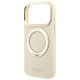 6. Etui Guess Ring Stand 360 Grained Classic Logo MagSafe na iPhone 18 Pro / 17 Pro - beżowe