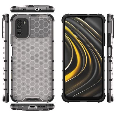12. Honeycomb etui pancerny pokrowiec z żelową ramką Xiaomi Poco M3 przezroczysty