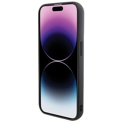 5. Etui Karl Lagerfeld Gripstand Saffiano Karl&Choupette Pins na iPhone 14 Pro - czarne